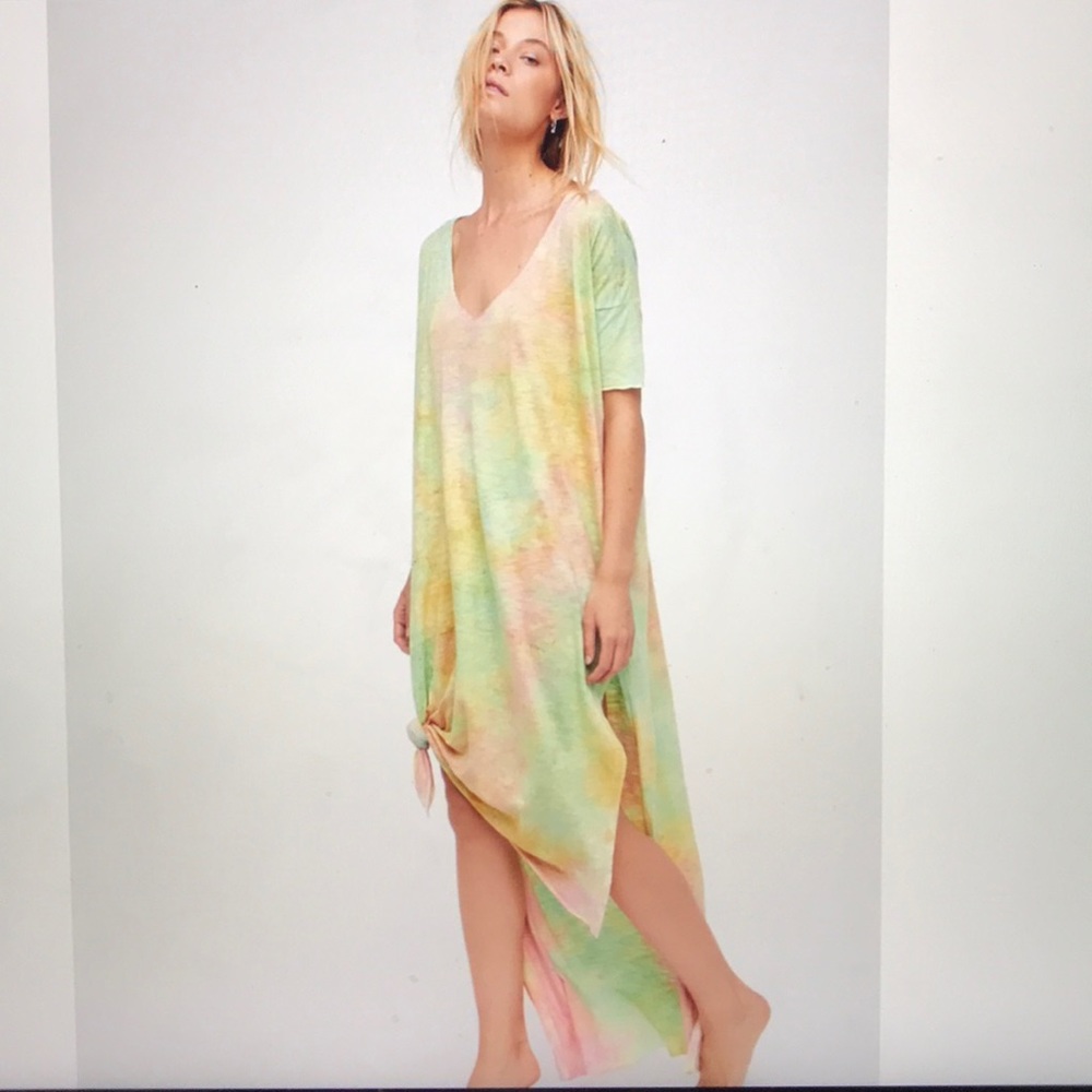 Free People Tie Dye High Low Maxi